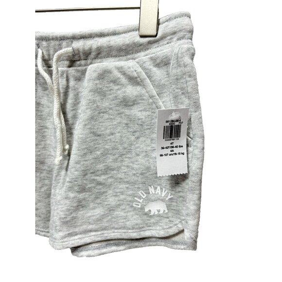 Girls Drawstring Lounge Shorts, Grey Size 4T, New Old Navy Baby Summer Boxers - Picture 3 of 7